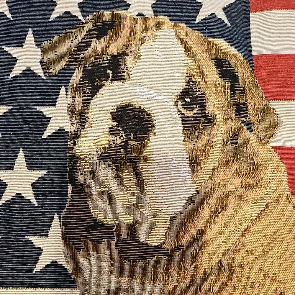 American Bulldog Flag  Cushion Pillow Cover USA Animal Pet Kennel Freedom